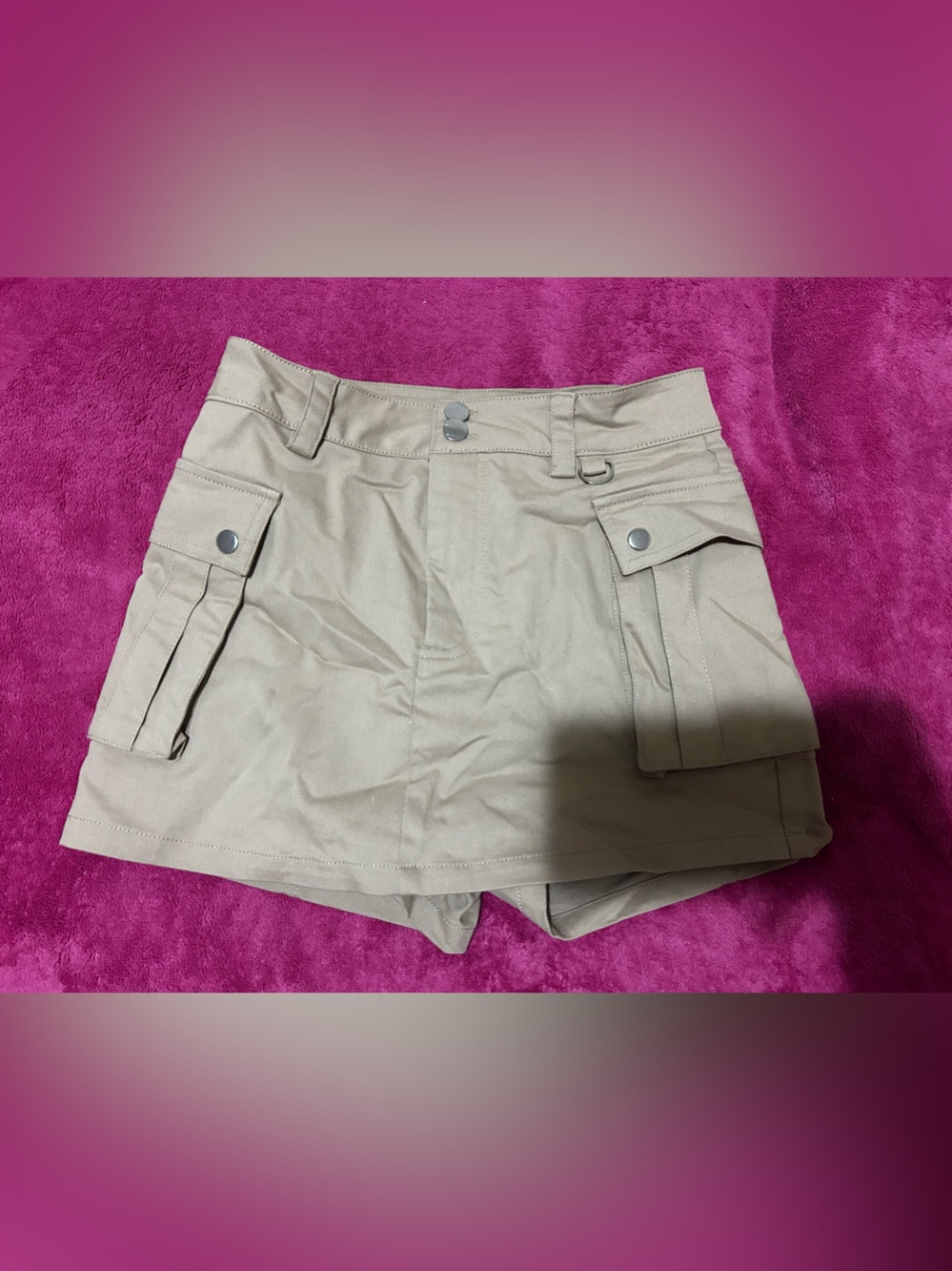 Beige Cargo Skort Shorts - Casual Women’s Bottoms